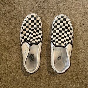 Checkered slip on vans